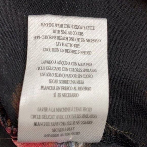 Kut from the Kloth Women Black Floral Long Sleeve Chiffon Blouse Size M - Picture 8 of 9